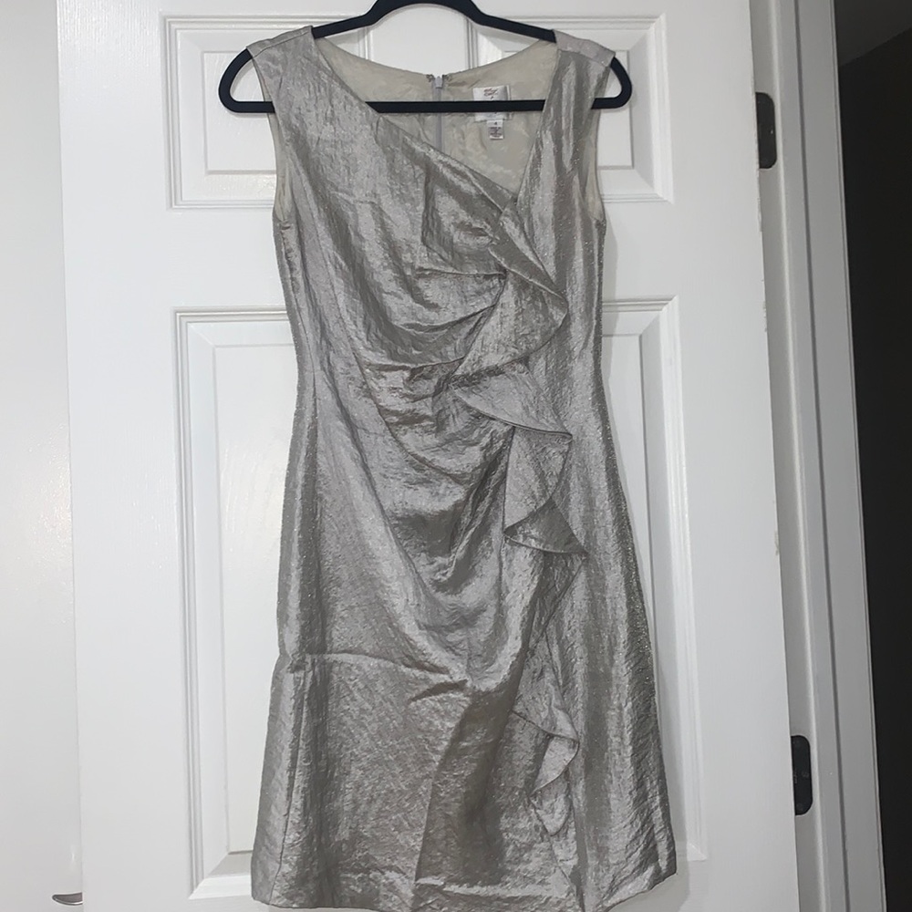 SuziChin for maggy boutique metallic evening dress